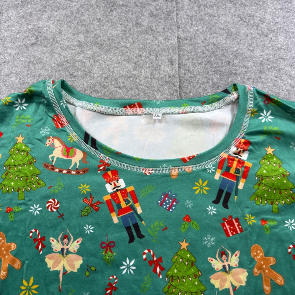 Unbranded Pajama Set Women 2XL Green‎ Nutcracker Santa Gingerbread Christmas PJ - Picture 11 of 16